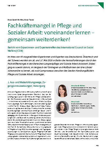 Vorschauseite 1: Fachkräftemangel in Pflege und Sozialer Arbeit: voneinander lernen – gemeinsam weiterdenken!