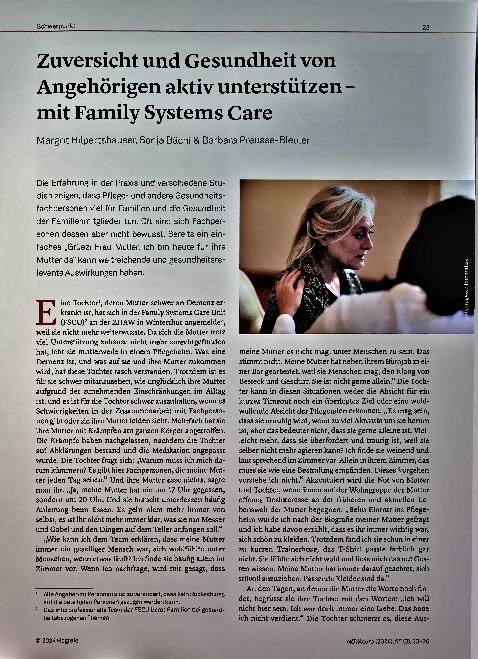 Vorschauseite 1: Zuversicht und Gesundheit von Angehörigen aktiv unterstützen! mit Family Systems Care