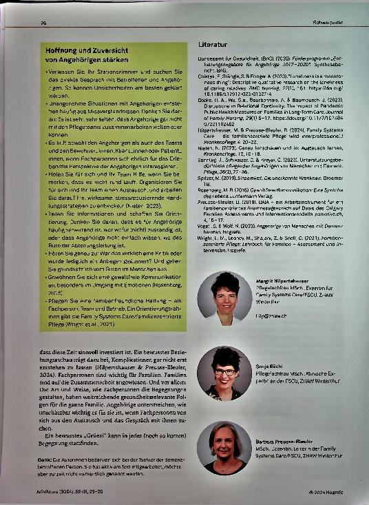 Vorschauseite 4: Zuversicht und Gesundheit von Angehörigen aktiv unterstützen! mit Family Systems Care