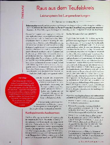 Vorschauseite 1: Raus aus dem Teufelskreis Leistungstests bei Lungenerkrankungen