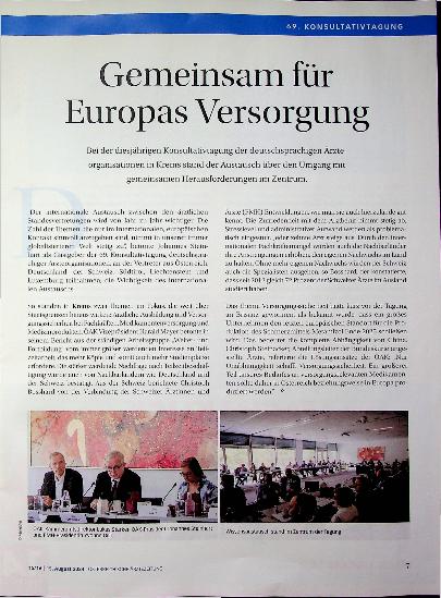Vorschauseite 1: Gemeinsam für Europas Versorgung