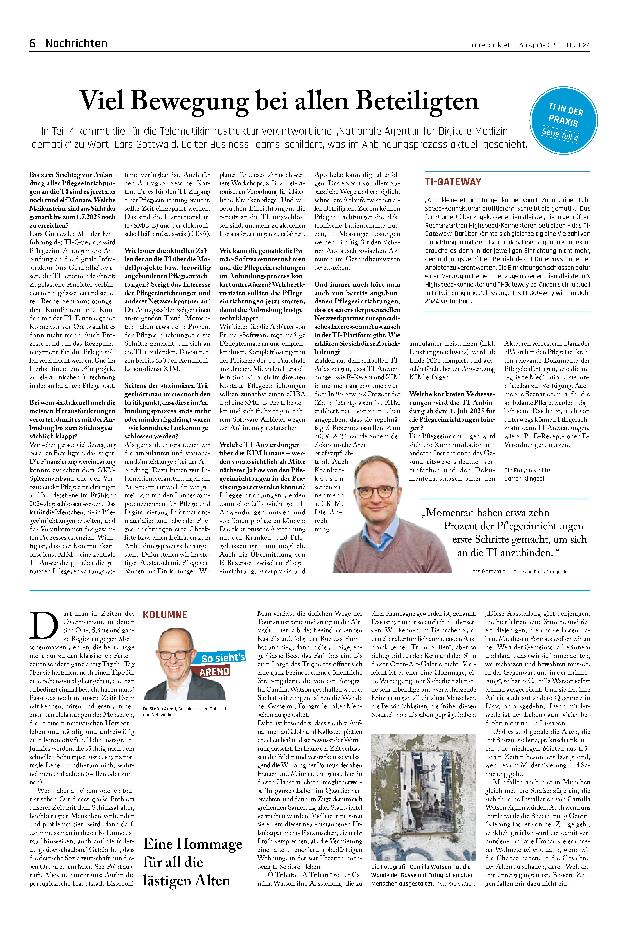 Vorschauseite 1: Viel Bewegung bei allen Beteiligten.