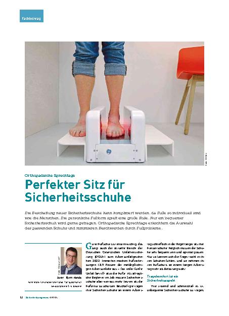 Vorschauseite 1: Orthopädische Sprechstunde: Perfekter Sitz für Sicherheitsschuhe