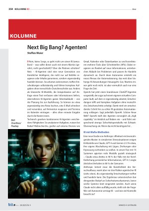 Vorschauseite 1: Next Big Bang? Agenten!