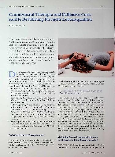 Vorschauseite 1: Craniosacral Therapie und Palliative Care - sanfte Berührung für mehr Lebensqualität