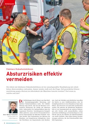 Vorschauseite 1: Fahrbare Hubarbeitsbühnen Absturzrisiken effektiv vermeiden