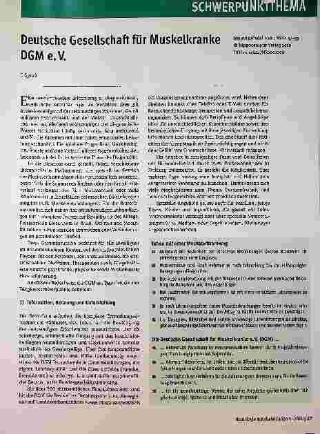 Vorschauseite 1: Deutsche Gesellschaft für Muskelkranke DGM e.V.