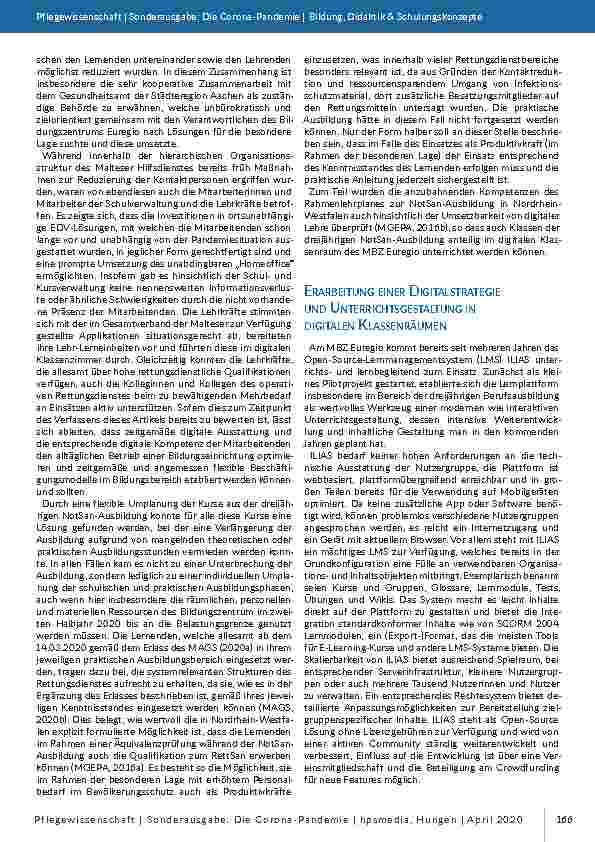 Vorschauseite 2: Schulentwicklung in Zeiten der Pandemie: Wie eine Berufsfachschule für den Rettungsdienst die Krise als Chance zur Weiterentwicklung nutzt