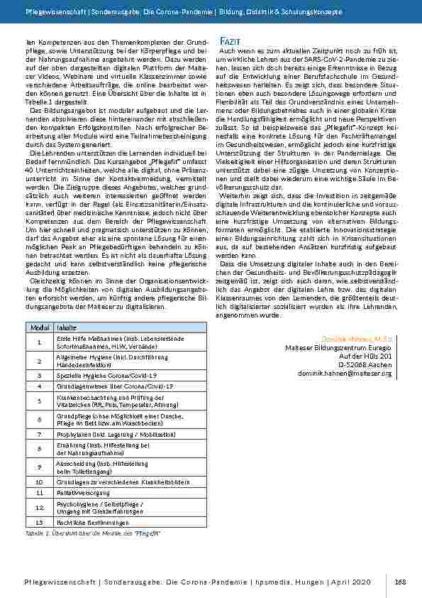 Vorschauseite 4: Schulentwicklung in Zeiten der Pandemie: Wie eine Berufsfachschule für den Rettungsdienst die Krise als Chance zur Weiterentwicklung nutzt