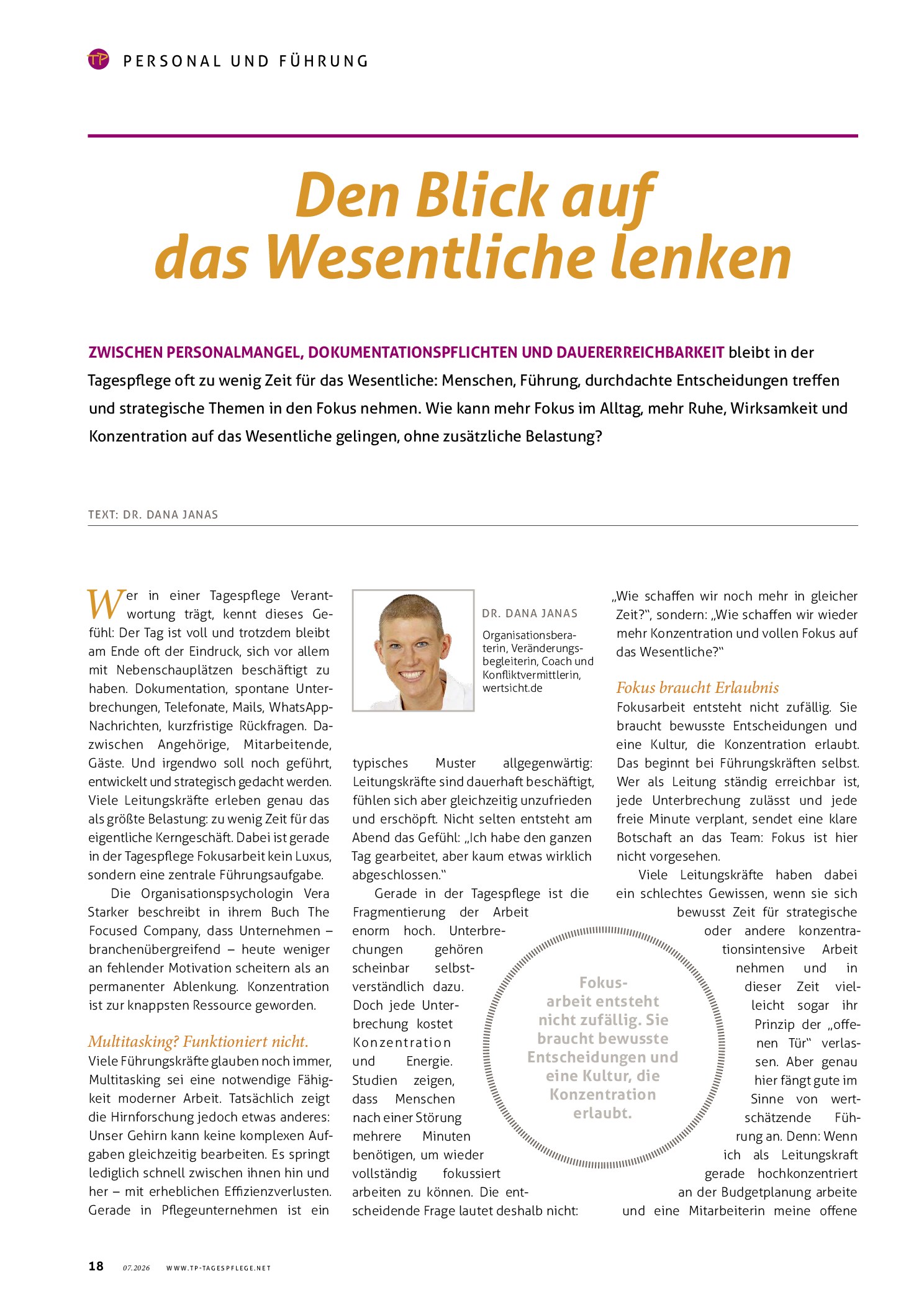 Vorschauseite 1: Den Blick auf das Wesentliche lenken