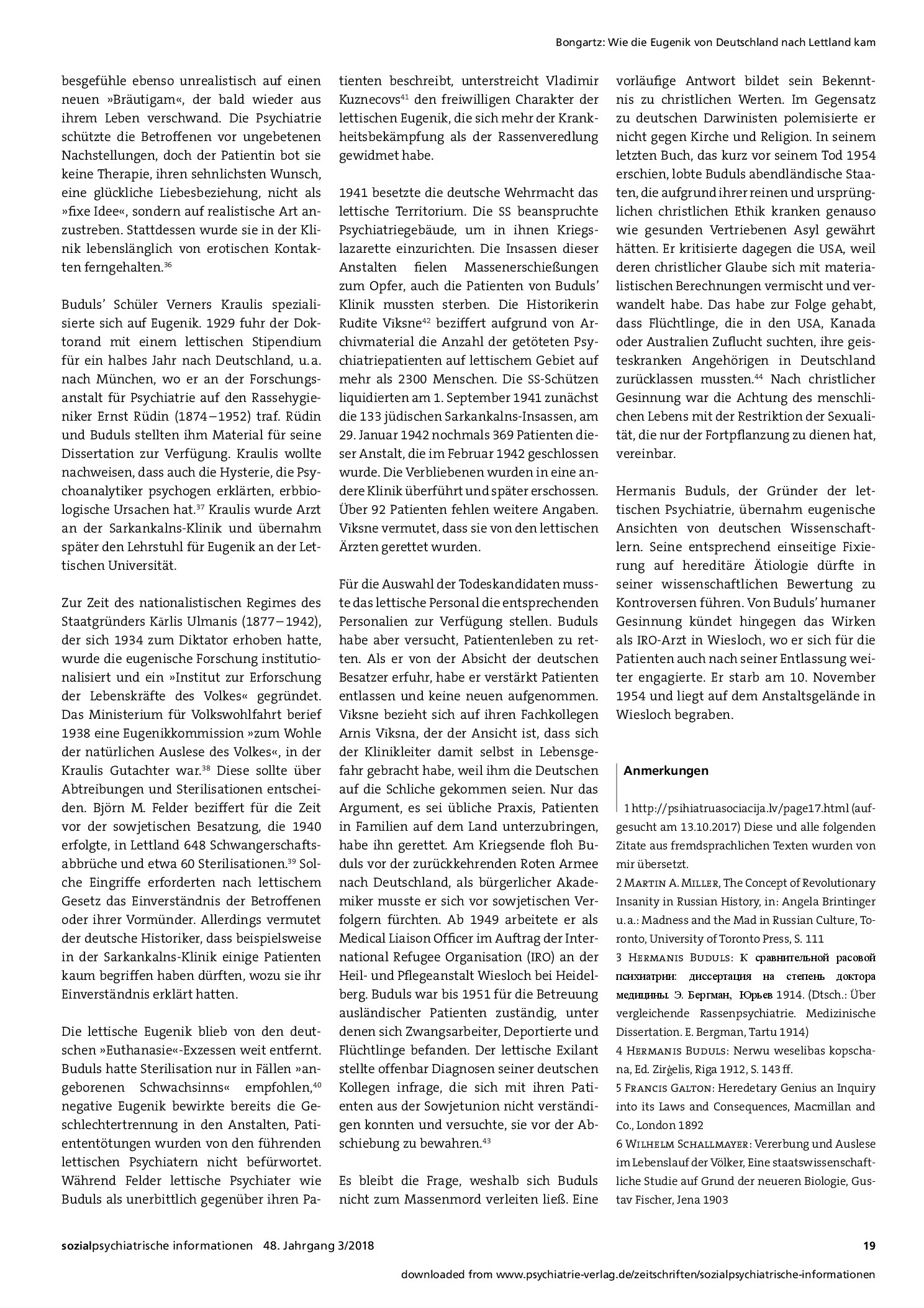 Vorschauseite 4: Wie die Eugenik von Deutschland nach Lettland kam. Der Einfluss deutscher Wissenschaftler auf Hermanis Buduls, den Begründer der lettischen Psychiatrie