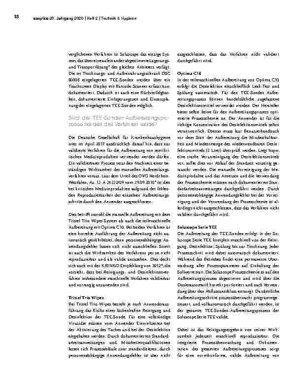 Vorschauseite 6: Manuelle oder maschinelle Aufbereitung von TEESonden: Ein Vergleich mit Vorund Nachteilen