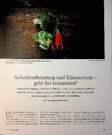 Vorschauseite 1: Schuldnerberatung und Klimaschutz - geht das zusammen?