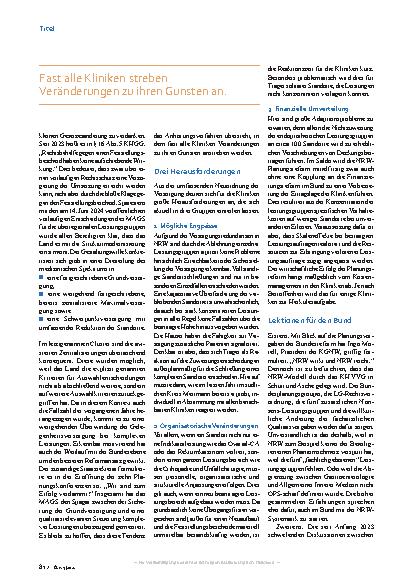 Vorschauseite 2: NRW-Modell und Bundesreform: Erfolgsmeldungen aus dem Testlabor