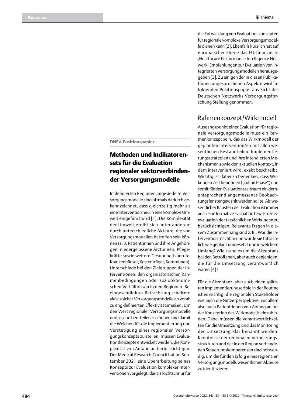 Vorschauseite 1: Methoden und Indikatorensets für die Evaluation regionaler sektorverbindender Versorgungsmodelle