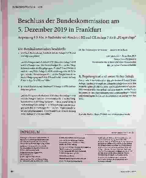 Vorschauseite 1: Beschluss der Bundeskommission am 5. Dezember 2019 in Frankfurt.
