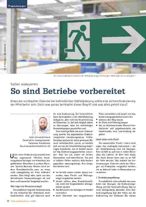 Vorschauseite 1: Sicher evakuieren: So sind Betriebe vorbereitet