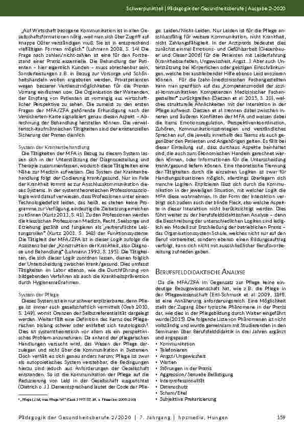 Vorschauseite 5: Didaktische Annäherungen an das Berufsfeld MFA / ZFA