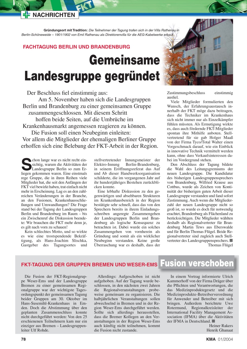 Vorschauseite 1: Gemeinsame Landesgruppe gegründet