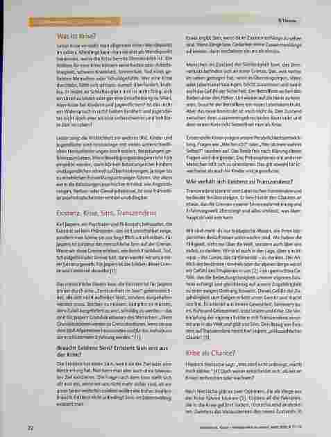 Vorschauseite 2: Krisen - Wendepunkte im Leben?