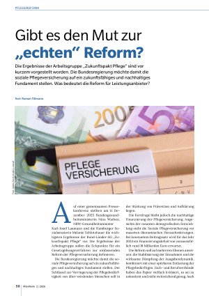 Vorschauseite 1: Gibt es den Mut zur „echten“ Reform?