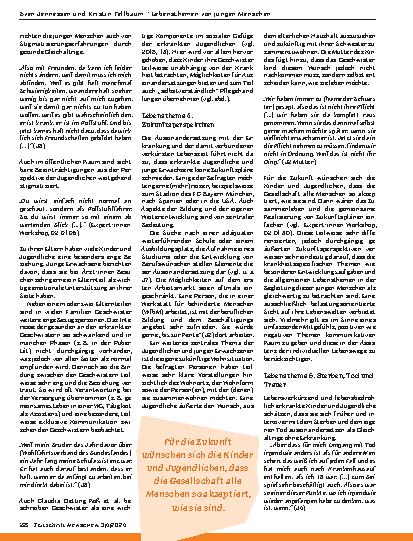 Vorschauseite 6: Lebensthemen von jungen Menschen mit lebensverkürzender oder lebensbedrohlicher Erkrankung