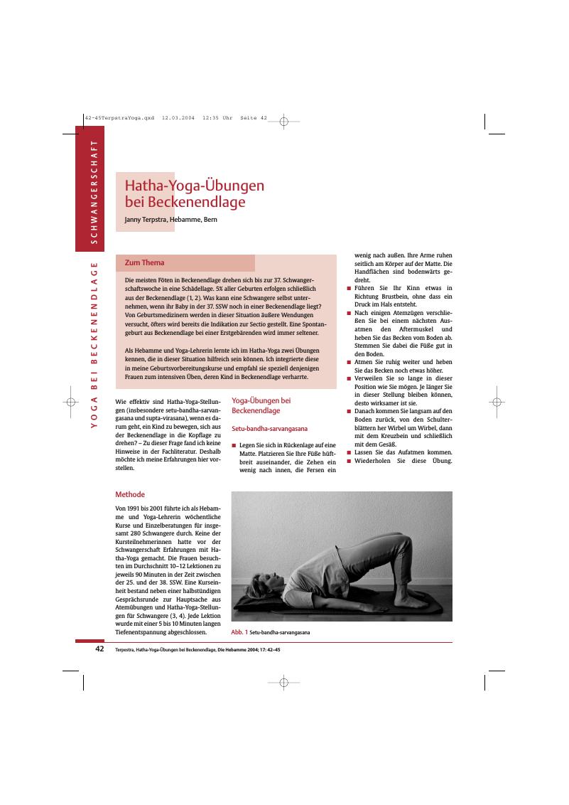 Vorschauseite 1: Hatha-Yoga-Übungen bei Beckenendlage