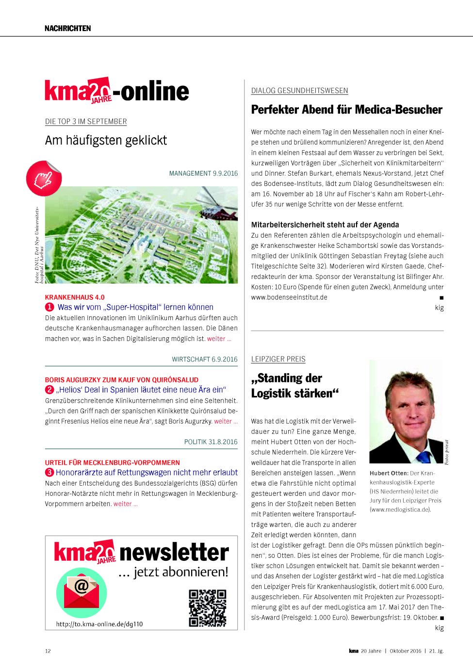 Vorschauseite 1: Leipziger Preis: ?Standing der Logistik stärken?