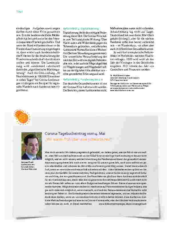 Vorschauseite 3: Corona-Management und Strukturreform: Ein Prognoseversuch für die nächsten vier Jahreszeiten