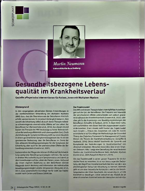 Vorschauseite 1: Gesundheitsbezogene Lebensqualität im Krankheitsverlauf Gezielte pflegerische Interventionen für Patienten mit Multiplem Myelom