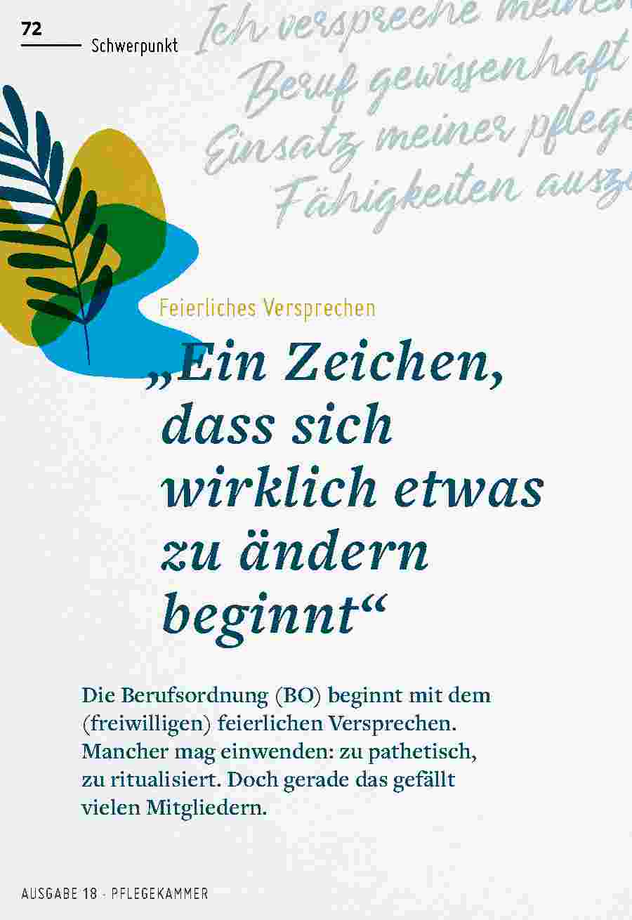 Vorschauseite 1: „Ein Zeichen, dass sich wirklich etwas zu ändern beginnt“