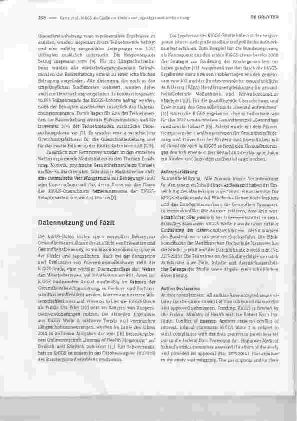 Vorschauseite 3: Kinderund Jugendgesundheitsforschung: Welche Daten liefert KiGGS?