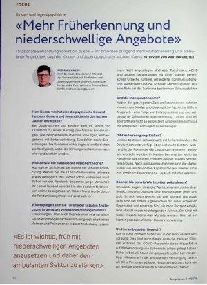 Vorschauseite 1: «Mehr Früherkennung und niederschwellige Angebote»