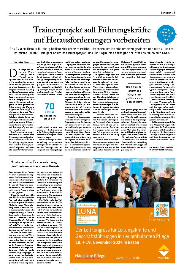 Vorschauseite 1: Trainee-Projekt soll Führungskräfte auf Herausforderungen vorbereiten