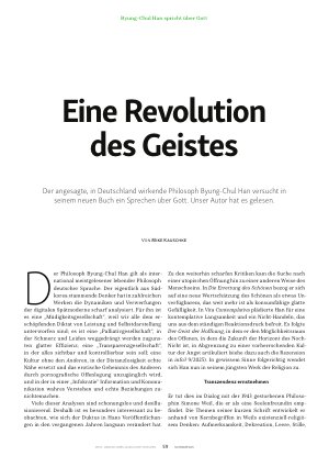 Vorschauseite 1: Eine Revolution des Geistes