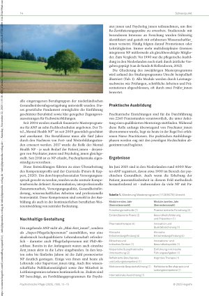 Vorschauseite 2: Erfolge von Mental Health Nurse Practitioners in den Niederlanden Erkenntnisse aus 25 Jahren Entwicklung