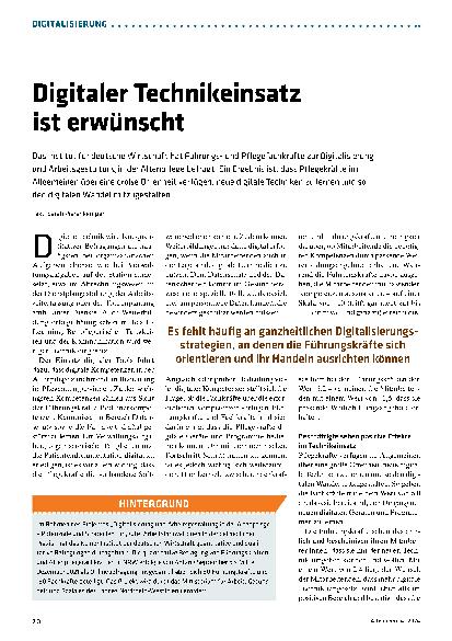 Vorschauseite 1: Digitaler Technikeinsatz ist erwünscht.