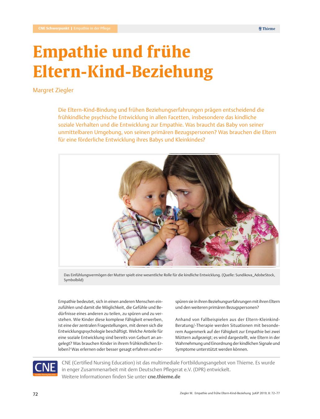 Vorschauseite 1: Empathie und frühe Eltern-Kind-Beziehung