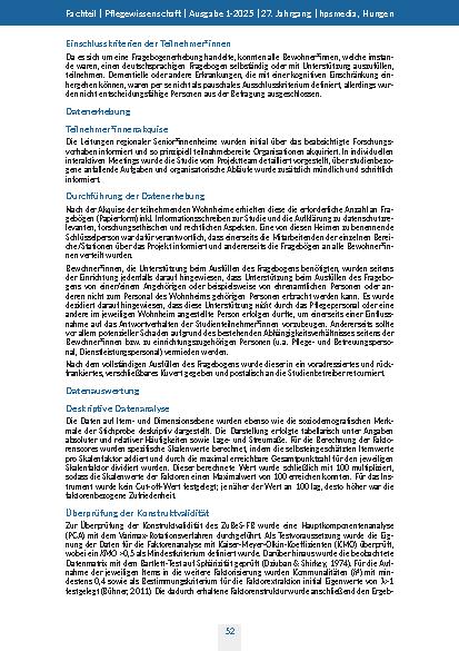 Vorschauseite 4: Einschätzung der Zufriedenheit von Bewohner*innen in Seniorenheimen Eine Instrumentenvalidierungsstudie
