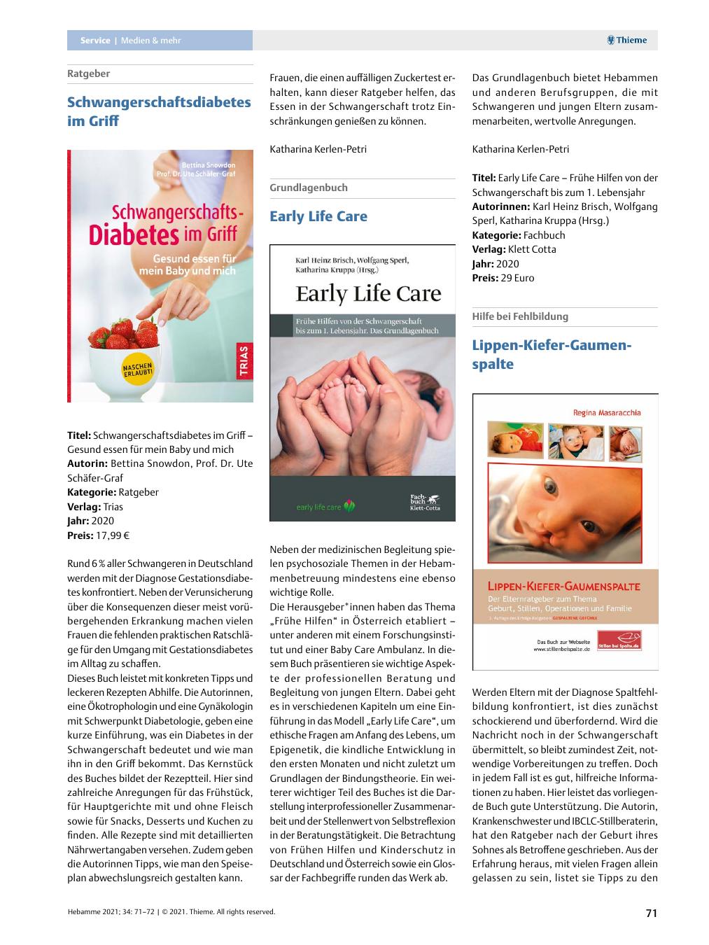 Vorschauseite 1: Schwangerschaftsdiabetes im Griff