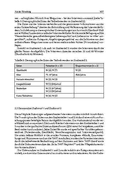 Vorschauseite 5: AUS DER FORSCHUNG Beurteilung der Lebensqualität durch (hoch-)betagte Menschen nach einer Transkatheter-Aortenklappen-Implantation (TAVI)