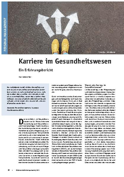 Vorschauseite 1: Karriere im Gesundheitswesen: Ein Erfahrungsbericht
