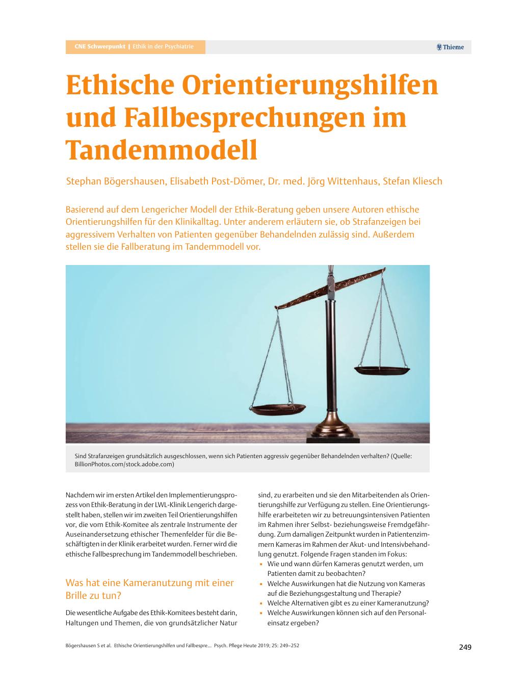 Vorschauseite 1: Ethische Orientierungshilfen und Fallbesprechungen im Tandemmodell