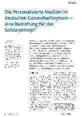 Vorschauseite 1: Die Personalisierte Medizin im deutschen Gesundheitssystem - eine Bedrohung für das Solidarprinzip?