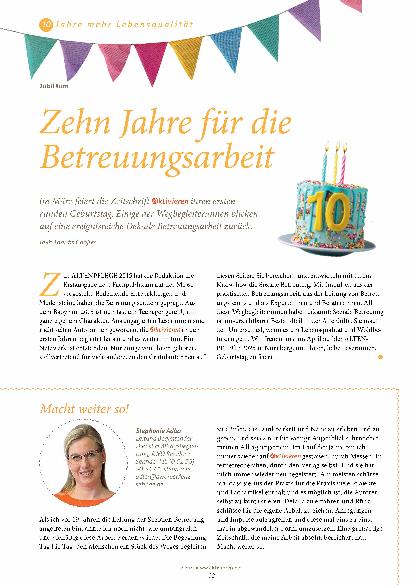 Vorschauseite 1: Zehn Jahre für die Betreuungsarbeit