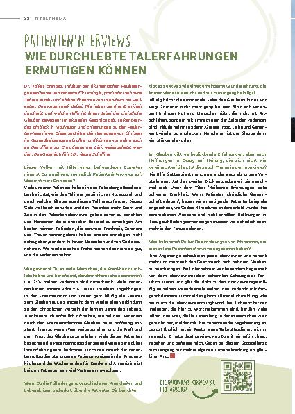 Vorschauseite 1: Wie durchlebte Talerfahrungen ermutigen können