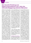 Vorschauseite 1: Eine formelle Einladung zum Expert*innenaustausch und / oder eine informelle Begegnung zwischen Menschen.