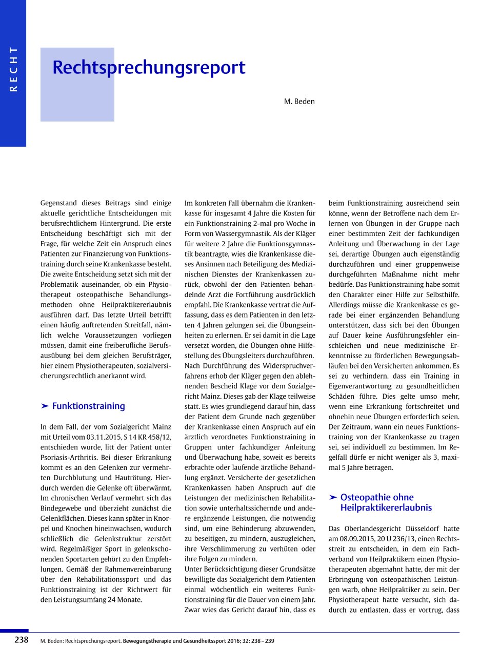 Vorschauseite 1: Rechtsprechungsreport