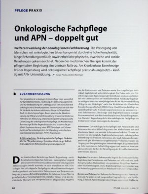 Vorschauseite 1: Onkologische Fachpflege und APN - doppelt gut