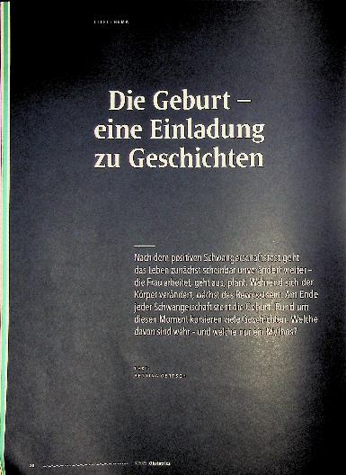 Vorschauseite 1: Die Geburt - eine Einladung zu Geschichten